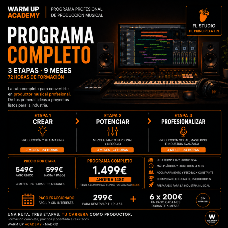 Programa completo de Producción Musical con FL Studio en Madrid